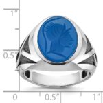 14k White Gold IBGoodman Men's with Black Rhodium Blue Agate Complete Ring - Image 3