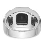 14k Two-tone IBGoodman Men's Polished and Satin Onyx and 1/10 carat Diamond Complete Ring - Image 7