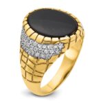 14k IBGoodman Men's Onyx and Diamond Nugget Ring Mounting - Image 8