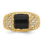 IBGoodman 14k 1/4 carat Lab Grown Diamond VS/SI+ G+ and Onyx Complete Nugget Men's Ring - Image 5