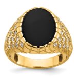 14k IBGoodman Men's Onyx and Diamond Nugget Ring Mounting