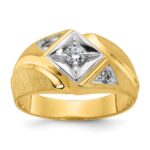 14k Two-Tone IBGoodman Men's Satin Diamond Complete Ring