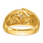 14k Two-Tone IBGoodman Men's Satin Diamond Complete Ring - Image 5