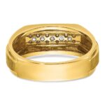 IBGoodman 14k Men's Polished and Satin 5-Stone 1/4 Carat AA Quality Diamond Ring - Image 7