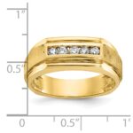 IBGoodman 14k Men's Polished and Satin 5-Stone 1/4 Carat AA Quality Diamond Ring - Image 3