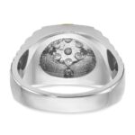IBGoodman 14k Two-tone Men's Polished Satin and Textured Cluster Ring Mounting - Image 7