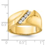 IBGoodman 14k Men's Polished 4-Stone 1/3 Carat AA Quality Diamond Ring - Image 3