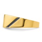 14k IBGoodman Men's Polished and Satin Diamond Signet Ring Mounting - Image 5