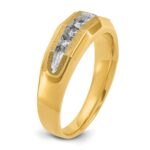 14k IBGoodman Men's Polished and Satin 5-Stone Ring Mounting - Image 8