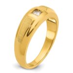 14k IBGoodman Men's Polished and Satin 1/6 carat Diamond Complete Ring - Image 8