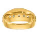 14k IBGoodman Men's Polished and Satin 5-Stone Ring Mounting - Image 5