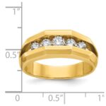 IBGoodman 14k Men's Polished Cut-Out 5-Stone 1/2 Carat AA Quality Diamond Ring - Image 3