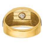 14k Two-tone IBGoodman Men's Polished and Satin 1/3 carat Diamond Complete Ring - Image 7