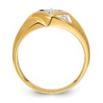 14k with White Rhodium IBGoodman Men's Satin 1/5 carat Diamond Complete Ring - Image 2