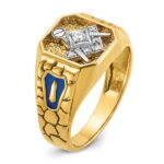 IBGoodman 10k Two-tone Men's Polished and Textured Blue Lodge Master Masonic Ring Mounting - Image 6