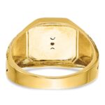 IBGoodman 14k Two-tone Men's Polished and Textured with Blue Enamel and Diamond Blue Lodge Master Masonic Ring - Image 7