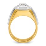 IBGoodman 14k Two-tone 1 carat Lab Grown Diamond VS/SI+ G+ Complete Polished and Grooved Men's Ring - Image 2