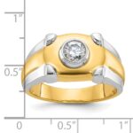 14k Two-tone IBGoodman Men's 1/2 carat Diamond Complete Ring - Image 3