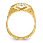 IBGoodman 14k 1/3 carat Lab Grown Diamond VS/SI+ G+ Complete Polished and Satin Men's Ring - Image 2