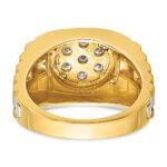 IBGoodman 14k Two-Tone 1/2 carat Lab Grown Diamond VS/SI+ G+ Complete Ribbed Men's Cluster Ring - Image 5