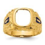 IBGoodman 14k Men's Polished and Nugget Textured Blue Lodge Master Masonic Ring Mounting