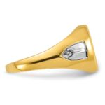 IBGoodman 10k with White Rhodium Men's Polished and Textured with Lab Created Sapphire Blue Lodge Master Masonic Ring - Image 9