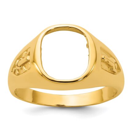 IBGoodman 10k Men's Polished and Textured Blue Lodge Master Masonic Ring Mounting