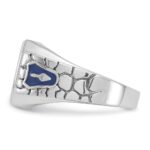 IBGoodman 14k White Gold Men's Polished and Textured Blue Lodge Master Masonic Ring Mounting - Image 3