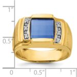 14k IBGoodman Men's Gemstone and Diamond Ring Mounting - Image 3