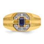 14k IBGoodman Men's Gemstone and Diamond Satin Ring Mounting - Image 6