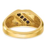 14k IBGoodman Men's Gemstone and Diamond Satin Ring Mounting - Image 7