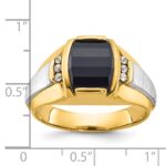 14k Two-tone IBGoodman Men's Satin Onyx and 1/10 carat Diamond Complete Ring - Image 2