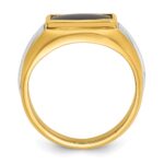 10k Two-tone IBGoodman Men's Onyx Complete Ring - Image 2
