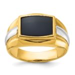 14k Two-tone IBGoodman Men's Onyx Complete Ring