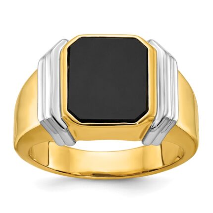 14k Two-tone IBGoodman Men's Onyx Ring Mounting