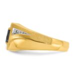 14k IBGoodman Men's Gemstone and Diamond Satin Ring Mounting - Image 5