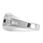 IBGoodman 14k White Gold Men's Polished and Satin Onyx and 1/8 Carat AA Quality Diamond Ring - Image 5