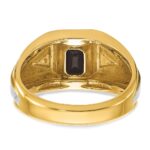 14k Two-tone IBGoodman Men's Satin Onyx and Diamond Complete Ring - Image 7