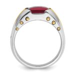 14k Two-tone IBGoodman Men's Created Garnet Complete Ring - Image 2