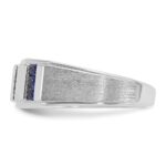 IBGoodman 14k White Gold Men's Polished and Satin 3-Row Ring Mounting - Image 4