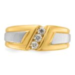 IBGoodman 14k Two-tone Men's Polished and Satin 3-Stone Ring Mounting - Image 6