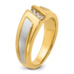 IBGoodman 14k Two-tone Men's Polished and Satin 3-Stone 1/4 Carat AA Quality Diamond Ring - Image 8