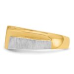 IBGoodman 14k Two-tone Men's Polished Satin and Grooved 3-Stone Ring Mounting - Image 5