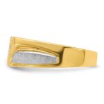 IBGoodman 14k Two-tone Men's Polished Satin and Grooved 4-Stone Ring Mounting - Image 5