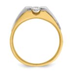 IBGoodman 14k Two-tone 1/4 carat Lab Grown Diamond VS/SI+ G+ Complete Polished and Satin Men's Ring - Image 2
