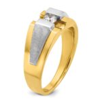 14k Two-tone IBGoodman Men's Polished and Satin 1/4 carat Diamond Complete Ring - Image 8