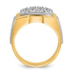 14k Two-tone IBGoodman Men's Polished and Satin Cluster Ring Mounting - Image 2