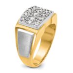 14k Two-tone IBGoodman Men's Polished and Satin Cluster Ring Mounting - Image 8