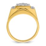 14k Two-tone IBGoodman Men's Polished and Satin Cluster Ring Mounting - Image 2