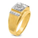 14k Two-tone IBGoodman Men's Polished and Satin Cluster Ring Mounting - Image 8